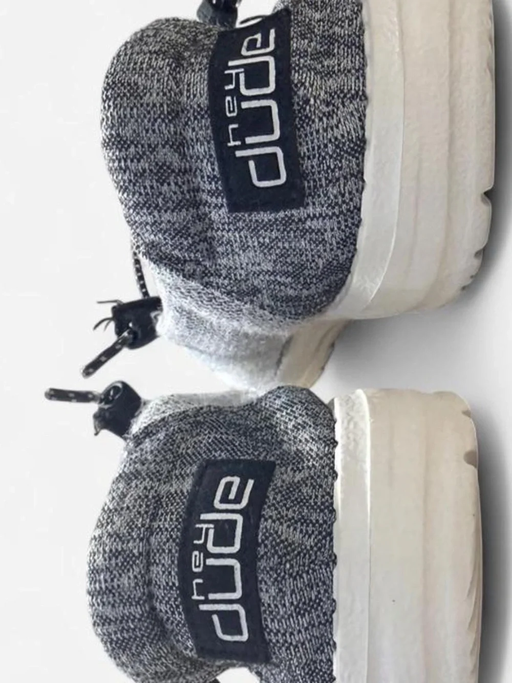 Hey Dude Men's Grey Knit Slip-On Loafers